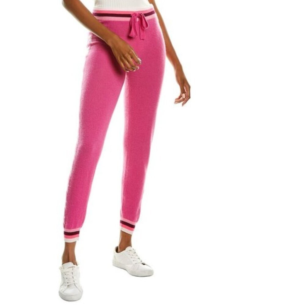 Scott & Scott London 100% Cashmere Joggers sweatpants loungewear PINK star SMALL